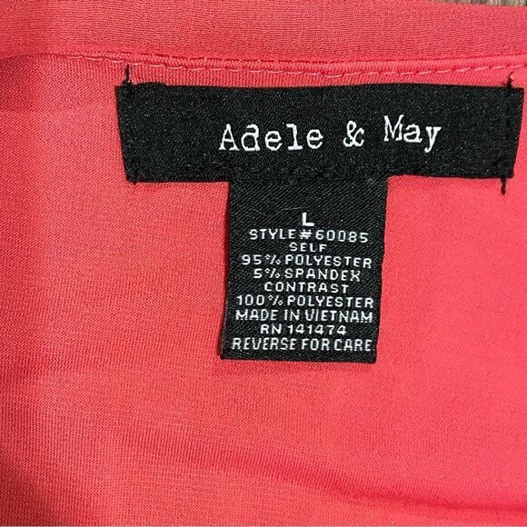 Adele & May Cold Shoulder Blouse Coral Pink Size Large - Picture 8 of 10